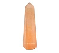 Aashita Creations Orange Selenite Crystal Tower Obelisk Point for Chakra, Healing and Balancing - AAA Grade Original Certified (2-3 Inches)