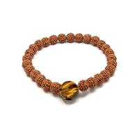 Aashita Creations Original Panchmukhi Rudraksha Bracelet | AAA Grade Tiger Eye Hand-sorted Rudraksha Stretchable Bracelet | Unisex