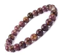 Aashita Creations Pink Tourmaline Natural Semi Precious Crystal Stone 8mm Beads Bracelet for Reiki Healing and Crystal Healing Chakra Stones