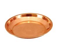 Aashita Creations - Plato de cobre Pooja Thali | 1 pieza | Marrón | Thali/Tarbhan para Dios Puja - Artículo de regalo espiritual (6 pulgadas de diámetro)