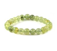 Aashita Creations Prehnite Natural Semi Precious Crystal Stone 8mm Beads Bracelet for Reiki Healing and Crystal Healing Chakra Stones