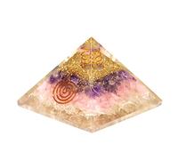 Aashita Creations Rose Quartz Orgonite Energy Pyramid for Reiki Healing and Crystal Healing Stones