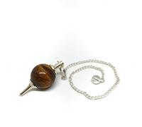 Aashita Creations Round Ball Crystal Dowsing pendulum for Reiki Healing, Meditation, Crystal Healing (Tiger Eye)