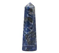Aashita Creations Sodalite Crystal Tower Obelisk Point for Chakra, Healing and Balancing - AAA Grade Original Certified (2-3 Inches)