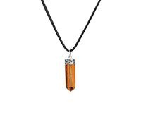 Aashita Creations Tigers Eye Healing Crystal Pendant, Unisex Pendant, Crystal Chain Necklace, Crystal Locket (Pencil Shape)