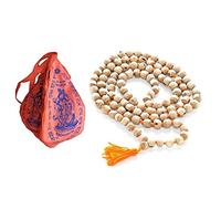 Aashita Creations Worship Tulsi Wood 108 cuentas Japa Mala | Hecho a mano Tulsi Mala Hecho en Vrindavan Dham