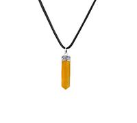 Aashita Creations Yellow Aventurine Healing Crystal Pendant, Unisex Pendant, Crystal Chain Necklace, Crystal Locket (Pencil Shape)