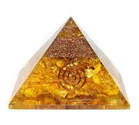 Aashita Creations Yellow Citrine Orgone Pyramid for Reiki Healing/Vastu Fengshui/Meditation/Yoga/Home & Office Decor