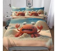 AASWSWW Cangrejo - Juego de funda nórdica y fundas de almohada, 3 piezas, doble microfibra para niños y adolescentes (200 x 200 cm)