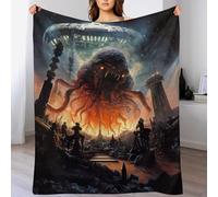 AASWSWW Invasión Cthulhu Impresión 3D Mantas de lana ligera de franela ropa de cama colcha manta de sofá (140 × 180 cm)