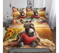 AASWSWW Juego de ropa de cama y funda de almohada de burro, fundas nórdicas de microfibra, juego de 3 piezas, agradable funda nórdica king (220 x 240 cm)
