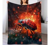 AASWSWW Ladybug - Manta de franela súper suave para sofá, cama, lavable a máquina, manta para siesta (130 x 180 cm)