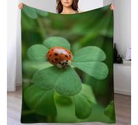 AASWSWW Ladybug - Manta de franela súper suave para sofá, cama, lavable a máquina, manta para siesta (130 x 180 cm)