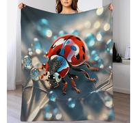 AASWSWW Manta de felpa suave de Ladybug para sofá, silla, manta de cama lavable de calidad antibolitas, 140 x 180 cm