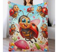 AASWSWW Manta de felpa suave de Ladybug para sofá, silla, manta de cama lavable de calidad antibolitas, 150 x 200 cm