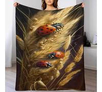 AASWSWW Manta de felpa suave de Ladybug para sofá, silla, manta de cama lavable de calidad antibolitas, 130 x 150 cm