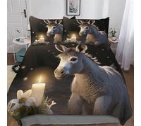 AASWSWW Ropa de cama de burro agradable, funda nórdica de microfibra, para niños y niñas, 3 piezas, funda nórdica + funda de almohada King (220 x 240 cm)