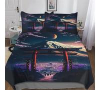 AASWSWW Torii japonés Fuji Juego de cama de 2 piezas funda nórdica con funda de almohada de microfibra suave para niños adultos individual (135 x 200 cm)