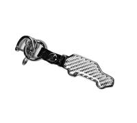 aAtfaa Llavero De Fibra De Carbono Con Forma De Coche para Ora Funky Cat/Good Cat (2021-2025 2026), Caddy Organizador De Correa De Cuero, Hebilla De Metal Flexible, Moderno,Silver