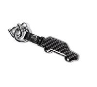 aAtfaa Llavero De Fibra De Carbono Con Forma De Coche para Ora Funky Cat/Good Cat (2021-2025 2026), Caddy Organizador De Correa De Cuero, Hebilla De Metal Flexible, Moderno,Black
