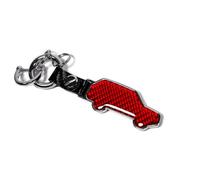 aAtfaa Llavero De Fibra De Carbono Con Forma De Coche para Ora Funky Cat/Good Cat (2021-2025 2026), Caddy Organizador De Correa De Cuero, Hebilla De Metal Flexible, Moderno,Red