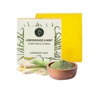 AATMANA Mint & Lemongrass Handmade Natural Bar Soap for Men & Women, Moisturizing Body & Face Soap, 7.9 Oz Soap Bars (3 Soap Set)