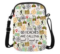 AATOP Geocache - Bolso cruzado para amantes del geocaching, regalo de geocacher, bolsa tipo cartera para cazador de tesoros, Geocaches llamando 3cb, large