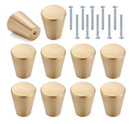 Aatpuss 10 Piezas Tiradores para Cajones,Tirador de Mueble Redondo Dorado