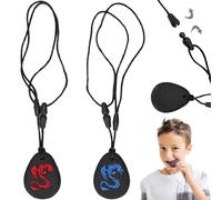 Aatpuss 2 Piezas Collar de Masticación Sensorial, Collar Masticable Para Niños, Collar Mordedor de Silicona Sin Bpa, Masticar Niños Adhs, Collar Sensorial Masticable Para Niños y Niñas