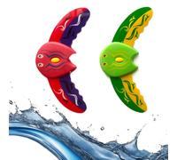 Aatpuss 2 Piezas, Juguete Pez Diablo,Juguetes De Agua Sin Electricidad, Juguetes para Piscinas, Playa, Baño,Juguetes De Buceo De Verano,Rojo y Verde,Juguetes De Pescado De Agua Reutilizables