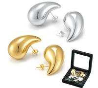 Aatpuss 2 Piezas Pendientes Pendientes Gota, Señoras 18K Pendientes Gota de Oro, Anti Alergia Pendiente en Forma de Got, Señoras Pendiente Got, Pendiente Got de Agua Son Adecuados Para Regalos