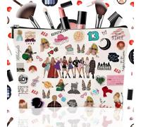 Aatpuss Bolsa cosmética de Cantante, Bolsa de Maquillaje de Amantes de la música, Neceser con Cremallera Inspirado en Singer, Bolsa de Cosméticos para Regalo de Cumpleaños Amantes de la Música