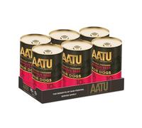 AATU 90/10 Comida Húmeda Premium para Perros Adultos, Bife, Latas de 6x400g | Elaborado Con 8 Super Nutrientes e Ingredientes Naturales. 90% Carne. Sin Cereales, Gluten Ni Conservantes.
