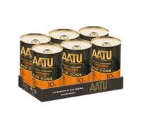 AATU 90/10 Comida Húmeda Premium Para Perros Adultos, Pollo, Latas 6x400g | Elaborado Con 8 Super Nutrientes e Ingredientes Naturales. 90% Carne. Sin Cereales, Gluten Ni Conservantes.