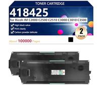 aauot 418425 Caja de Tóner Residual Compatible para Ricoh IM C2000 C2500 C2510 C3000 C3010 C3500 Impresoras, Alto Rendimiento 100000 Páginas, Impresión Nítida,Black-2 Pack