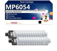 aauot Alto Rendimiento MP6054 Cartucho de Tóner de Repuesto para Ricoh MP4054SP MP4055Sp MP5054Sp MP5055SP MP6054sp MP6055SP Impresoras, Nítidas y Duraderas,Black-2 Pack