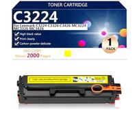 aauot C3224 C3220K0 C3220C0 C3220M0 C3220Y0 Cartucho de Tóner Compatible (sin Chip) para Lexmark C3224 C3326 C3426 MC3224 MC3326 MC3426 Impresoras, Accesorios Electrónicos,Yellow