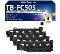 aauot Caja de Tóner Residual Compatible TB-FC505 para Toshiba E-Studio 2505AC 2515AC 3005AC 3015AC 3505AC 3515AC Impresoras, Transparente y Duradero,4*Black