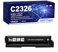 aauot Cartucho de tóner C2326 (sin Chip) Compatible 24B7498 24B7495 24B7496 24B7497 Cartuchos de tóner de Repuesto para Impresora Lexmark XC2326 C2326,Black-1 Pack