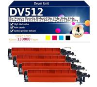aauot DV512 Unidad de Revelador Compatible para Konica Minolta Bizhub 224e 284e 364e 454e 554e C554 C221 C221s C224 C224e C281 C284 284e Impresora, Nítida y Nítida, de Rápida adaptación,BCMY-1 Pack