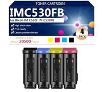 aauot IMC530FB Cartuchos de Tóner Compatibles para Ricoh IM C530F e IM C530FB Impresoras, de Alto Rendimiento 20500 Páginas, Impresión de Alta Definición,BCMY-1 Pack