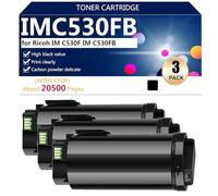 aauot IMC530FB Cartuchos de Tóner para Ricoh IM C530F IM C530FB Impresoras, para Escuelas, Hospitales y Bancos, 20500 Páginas,Black-3 Pack