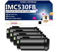 aauot IMC530FB Cartuchos de Tóner para Ricoh IM C530F IM C530FB Impresoras, para Escuelas, Hospitales y Bancos, 20500 Páginas,Black-4 Pack