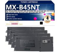 aauot MX-B45GT Cartuchos de Tóner Compatibles para Sharp MX-B350P MX-B350W MX-B355W MX-B376W MX-B450P MX-B450W Impresoras , Alto Rendimiento 30000 Páginas, Impresión de Alta Definición,Black-4 Pack