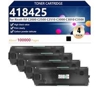 aauot Negro 418425 Caja de Tóner Residual de Alta Capacidad para Ricoh IM C2000 C2500 C2510 C3000 C3010 C3500 Impresora, Impresión de Alta Definición, 100000 Páginas,Black-4 Pack