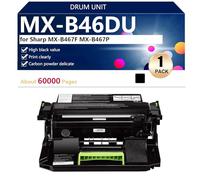 aauot Negro MX-B46DU Tambor de Alta Capacidad de Repuesto para Sharp MX-B467F MX-B467P Impresoras, Impresión de Alta Definición, 60000 Páginas,Black-1 Pack