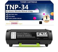 aauot (Paquete de 4) TNP-34 Cartuchos de Tóner de Extra Alto Rendimiento para Konica Minolta Bizhub 4700p Impresoras, Impresión de Alto Volumen,Black-1 Pack