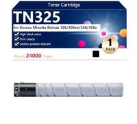 aauot TN325 Cartucho de Tóner Compatible para Konica Minolta Bizhub 306 306ee 368 368e Impresoras, Alto Rendimiento 24000 Páginas, Impresión Nítida,Black-1 Pack
