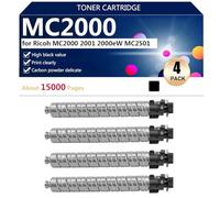 aauot TN439 Cartuchos de Tóner de Alta Capacidad Compatibles para Ricoh MC2000 2001 2000eW MC2501 Impresoras, Transparentes y Duraderos,4*Black