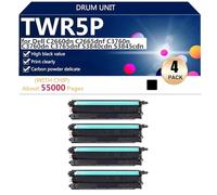 aauot TWR5P Unidad de Tambor Compatible para DELL C2660dn C2665dnf C3760n C3760dn C3765dnf S3840cdn S3845cdn Impresión, Nítida y Duradera,Black-4 Pack